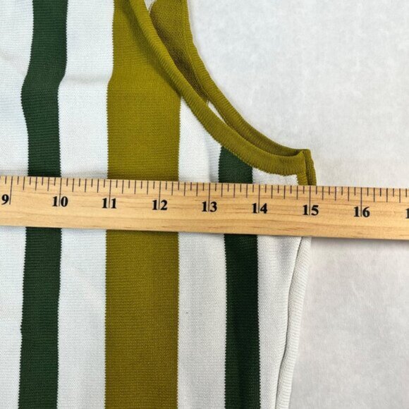 Striped Sleeveless Button-Up green white  By 7th Avenue Design Studio Small - Picture 5 of 5